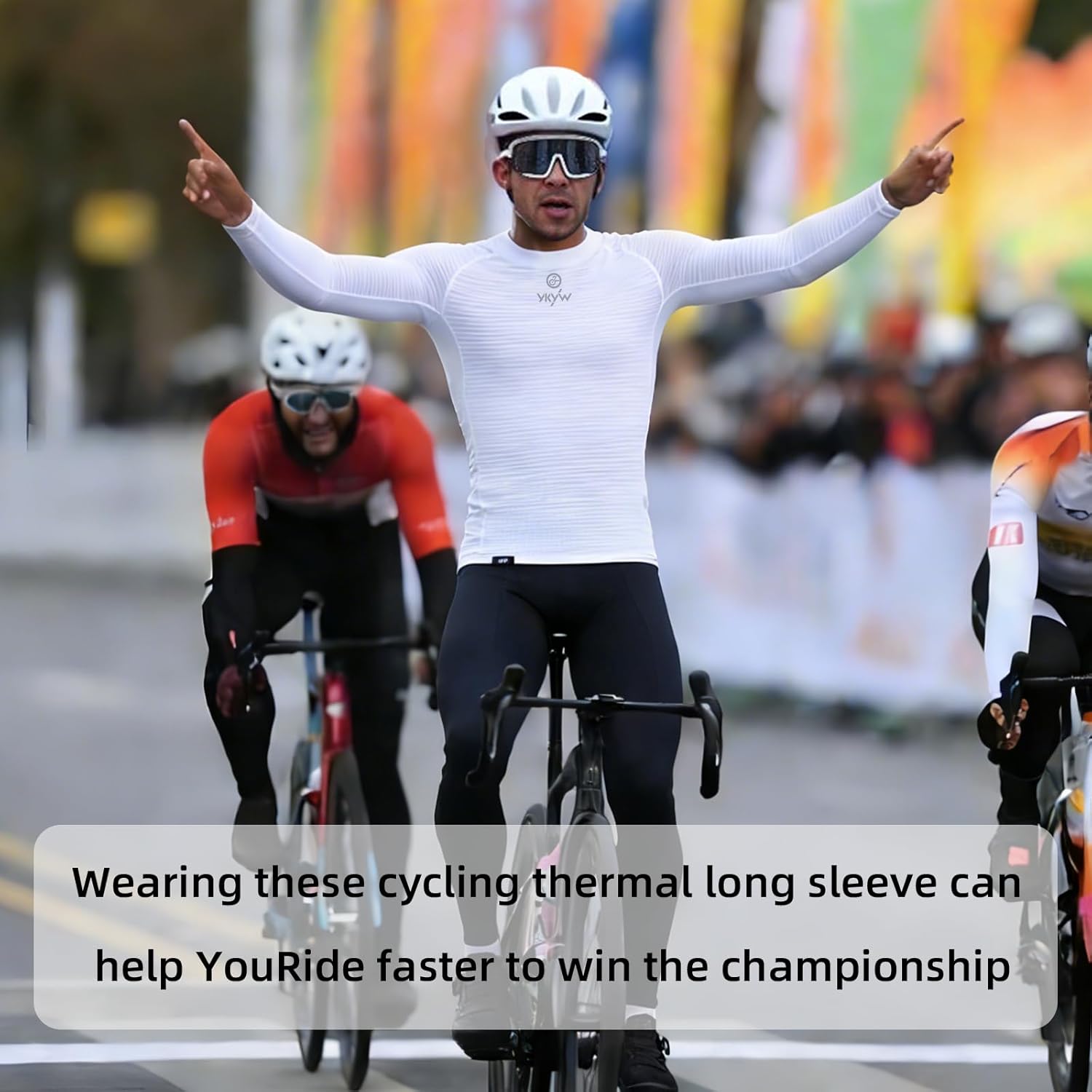 YKYWBIKE Cycling Thermal Long Sleeve Shirts Men - Wicking Compression Fleece Cycling Base Shirt Turtleneck Autumn and Winter - Image 8