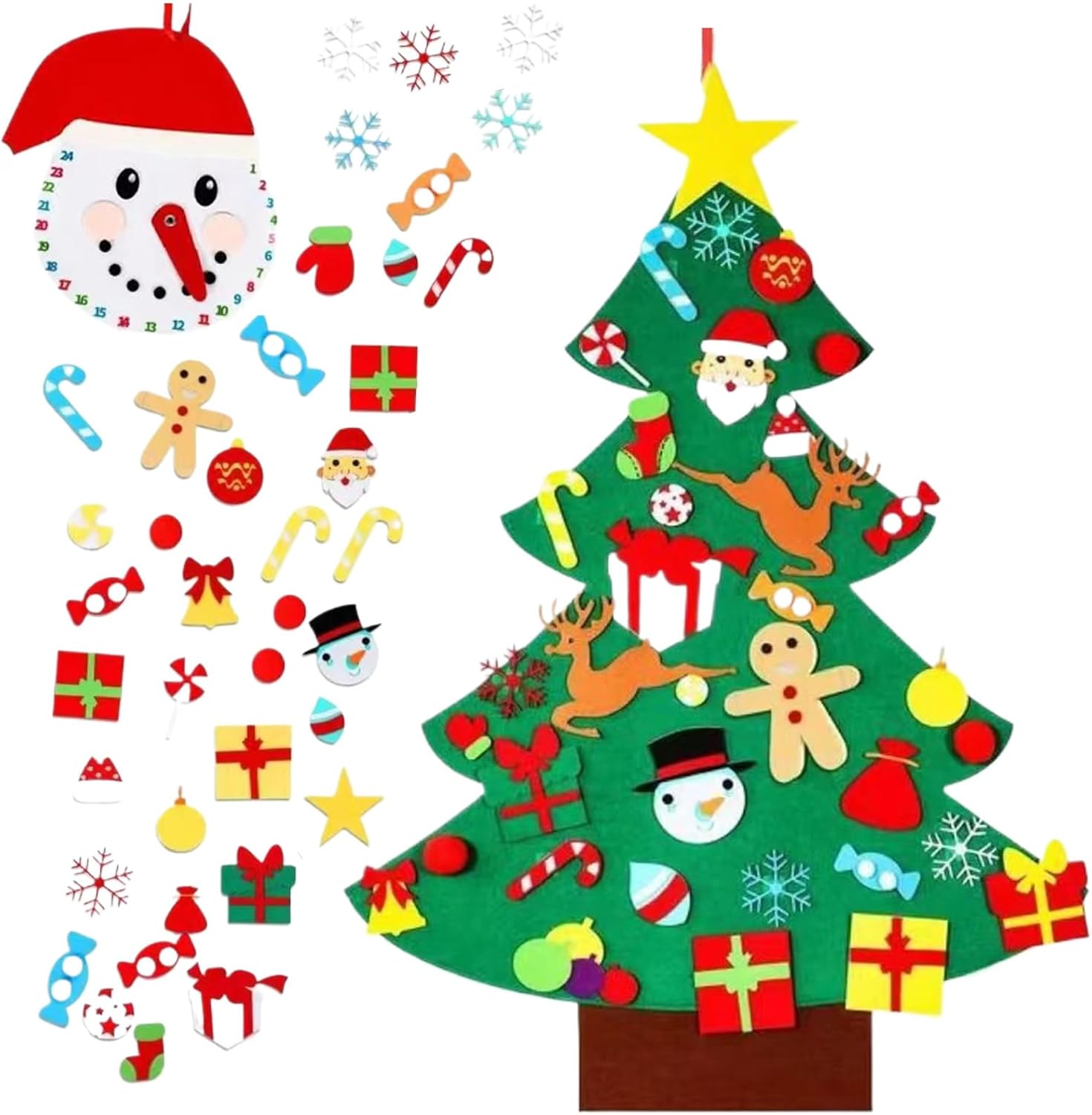 Holiday Decoration Art Crafts | Felt Christmas Tree, Craft Kits | Fellt Christmas Tree Classroom Project for Classroom School Apartment Retail Store Displays Small Space Bedroom Home Living Room