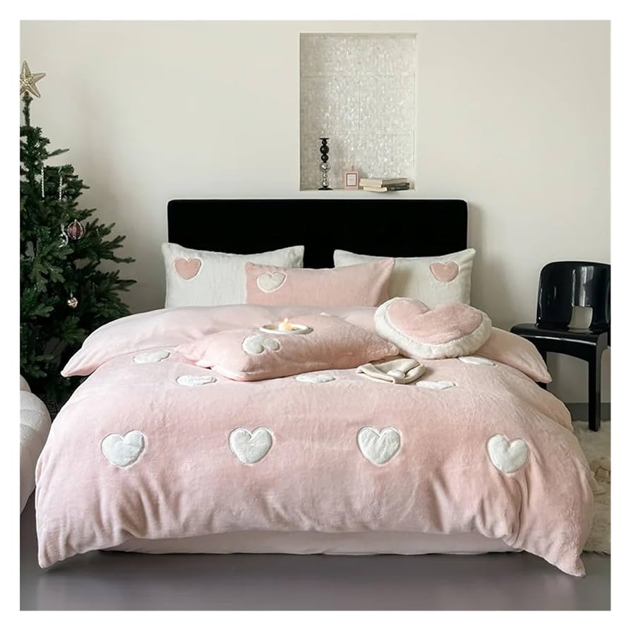 ピンク フリース布団セット ロゴ入り