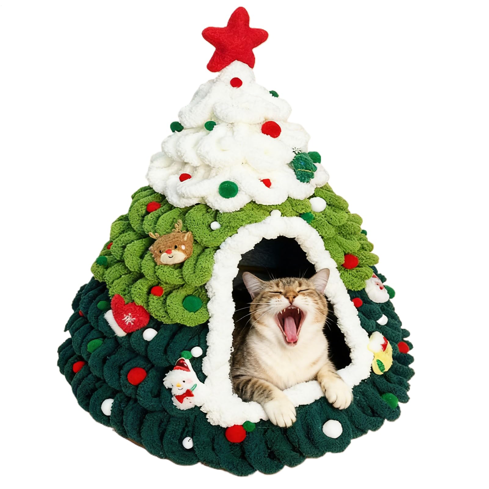 Nid chaud en tricot pour chat et petit chien lavable et isolant