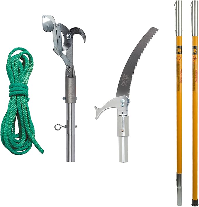Notch 12’ Pole Saw Set with 15” Blade and Pruner Head
