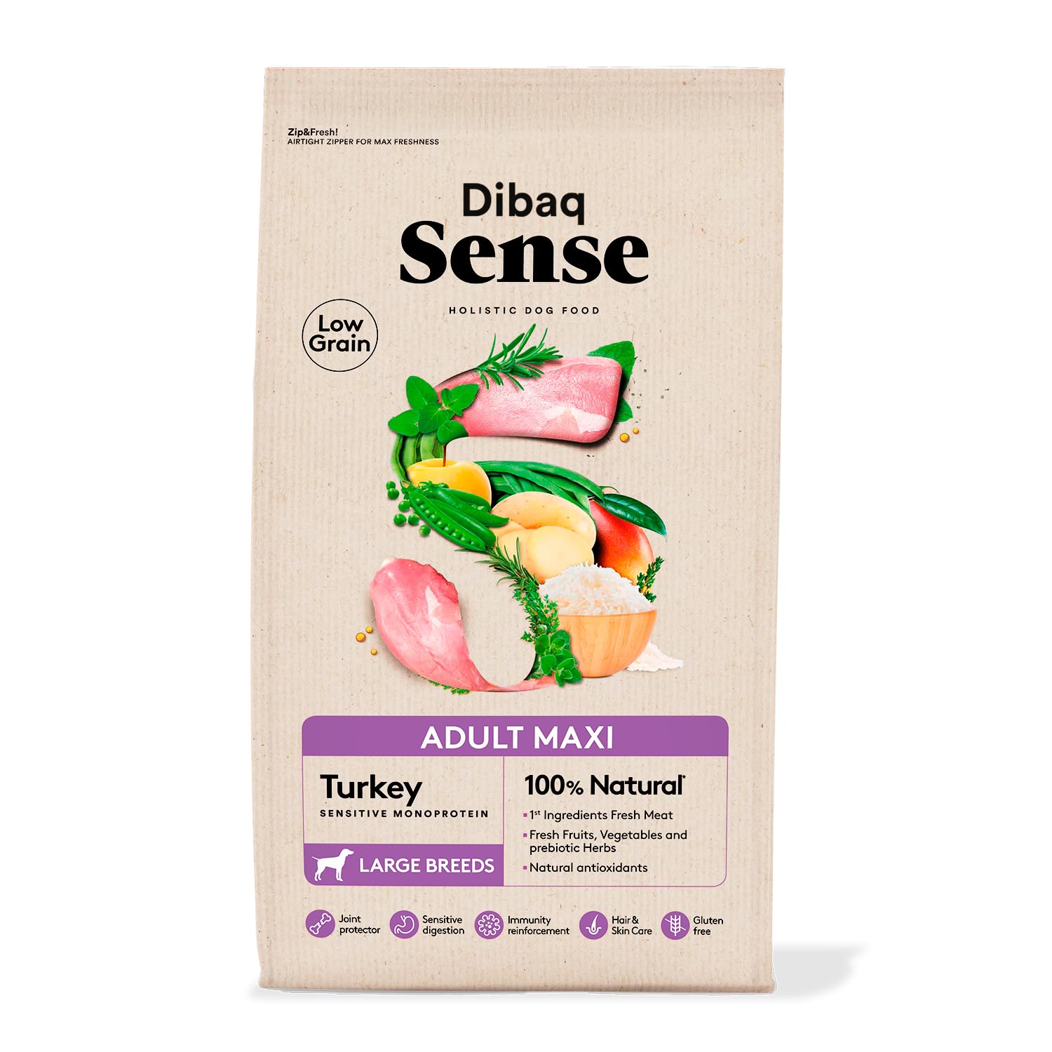 Dibaq Sense Low Grain Pavo Adulto Maxi, 12 kg