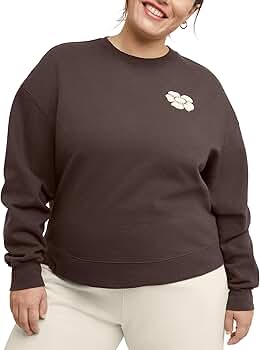 Hanes Women's Originals Plus Size Fleece Sweatshirt, Midweight