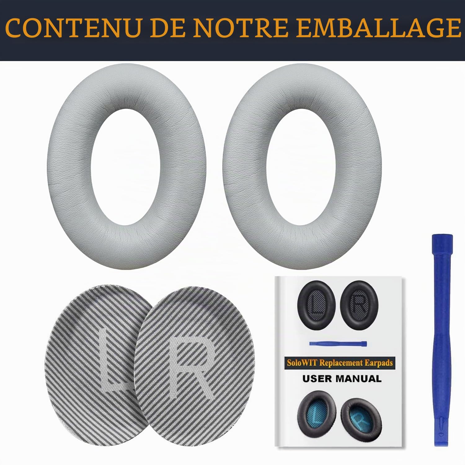 SoloWIT® Oreillettes de Remplacement pour Bose QuietComfort 35 QC35 QC35 II Casque Circum-aural