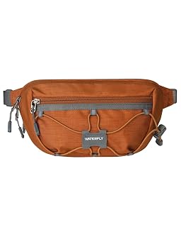 WATERFLY Lightweight Small Fanny Pack: 1.5L Crossbody Waist Bag with RFID Blocking Anti-Theft for Women Men Travel Hiking EDC - Brown - Amazon product rated Grade A