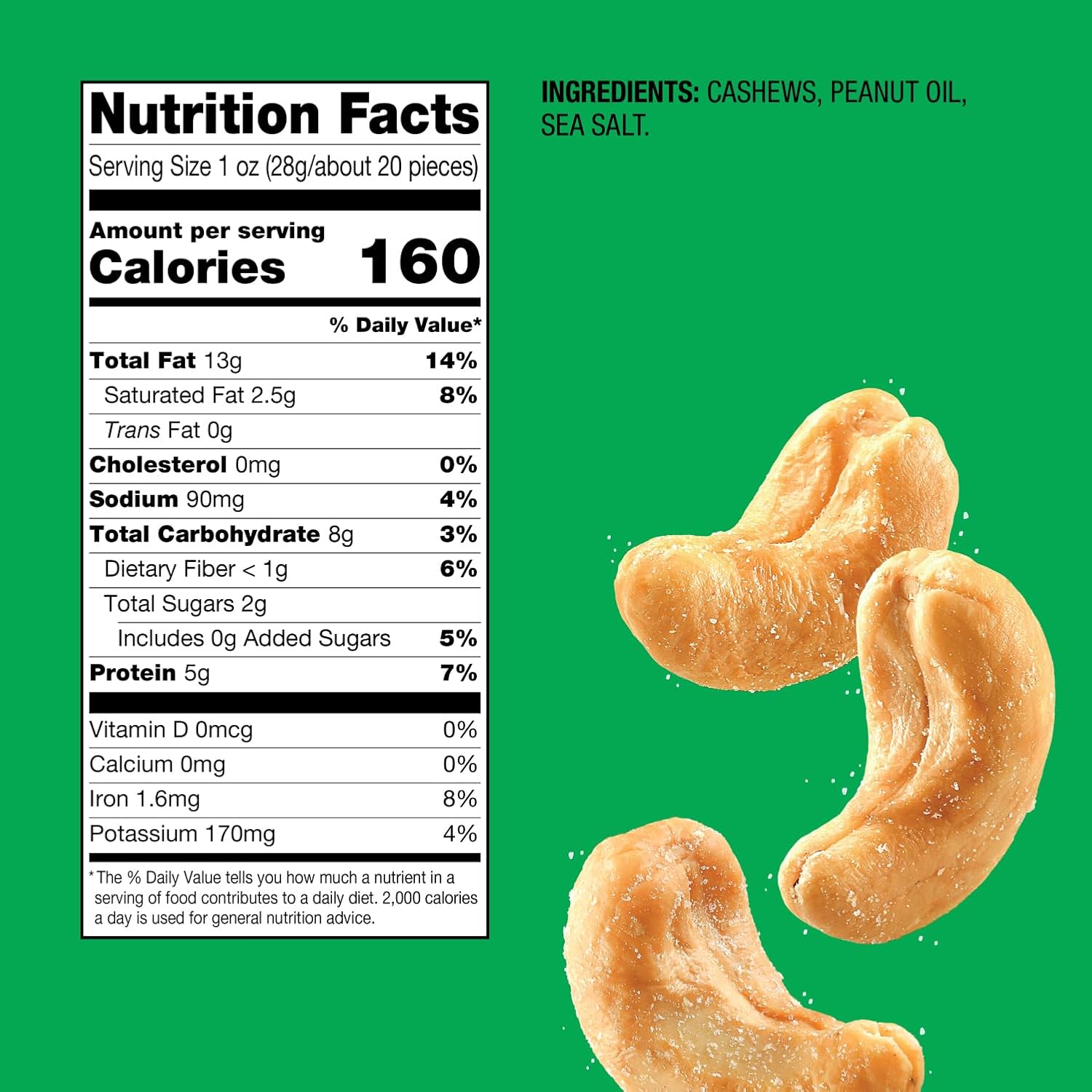 Nuts Roasted and Salted Whole Cashews () | Resealable Bulk Bag |