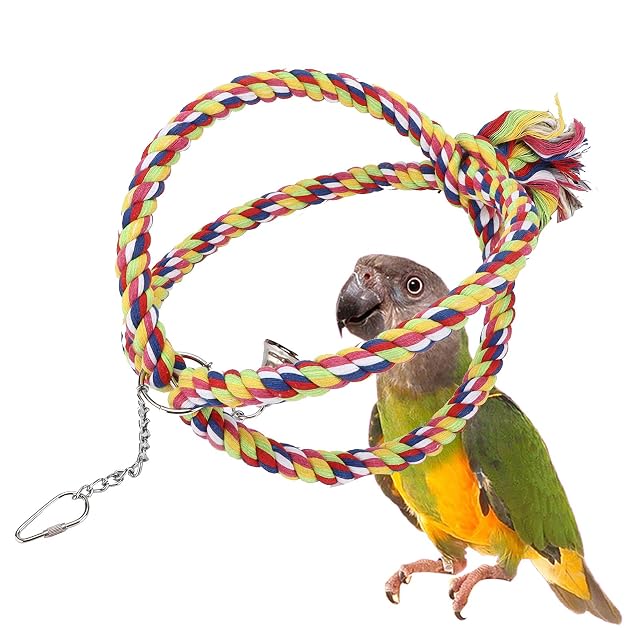 Foto 7 de 8 de Juguetes de aro de periquito, accesorios para jaula de pájaros