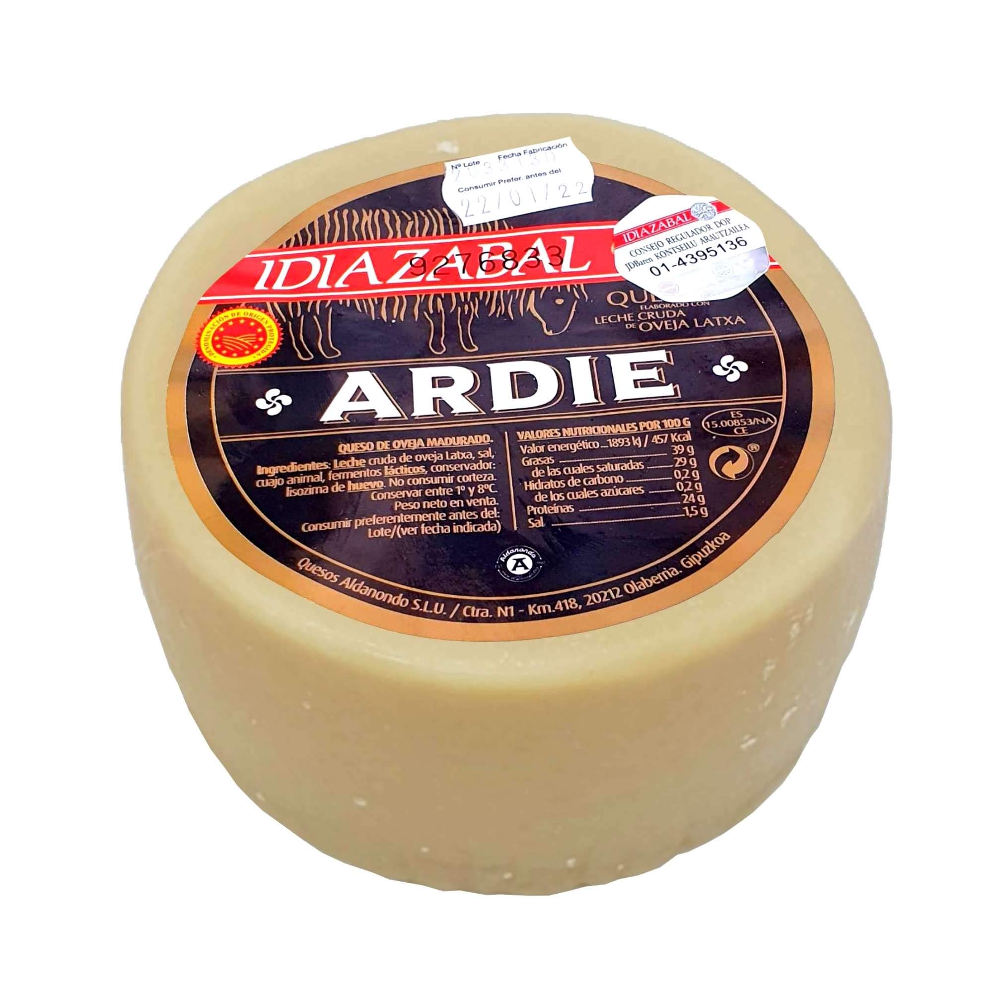 Queso Idiazabal Blanco - Elaborado con Leche Cruda de Oveja Latxa - Peso Aproximado 1000 gramos - Ideal para comer solo o acompañado - Queso de Oveja Idiazabal