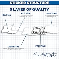 Vista 5 de Fck Off Im Reading Sticker V2 Bookish Sticker Book Lover Gift Bookish Merch Vinyl Die Cut Sticker for Car Rear View Mirror Laptop Phone Water Bottle