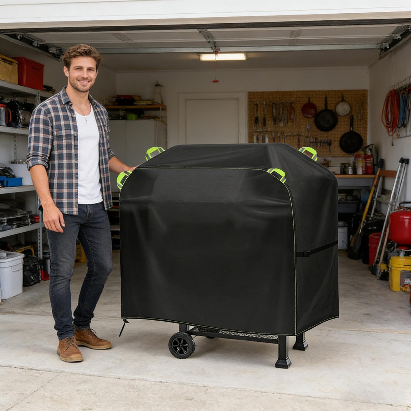 Fundas para Barbacoa Protección Impermeable y Portátil | Cubierta Antidesgarros para Barbacoa para Patio, Garaje, Cocina, Balcón, Jardín, Camping, Hogar
