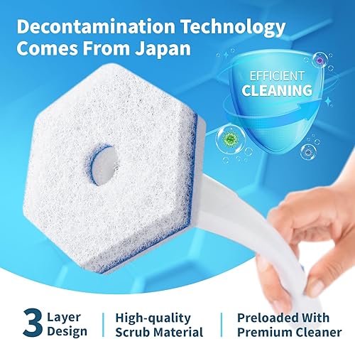 Miniatura 2 de Recambios de cepillo limpiador de inodoro oshang, almohadillas de recambio de inodoro, cabezas de cepillo de inodoro desechables para limpieza de