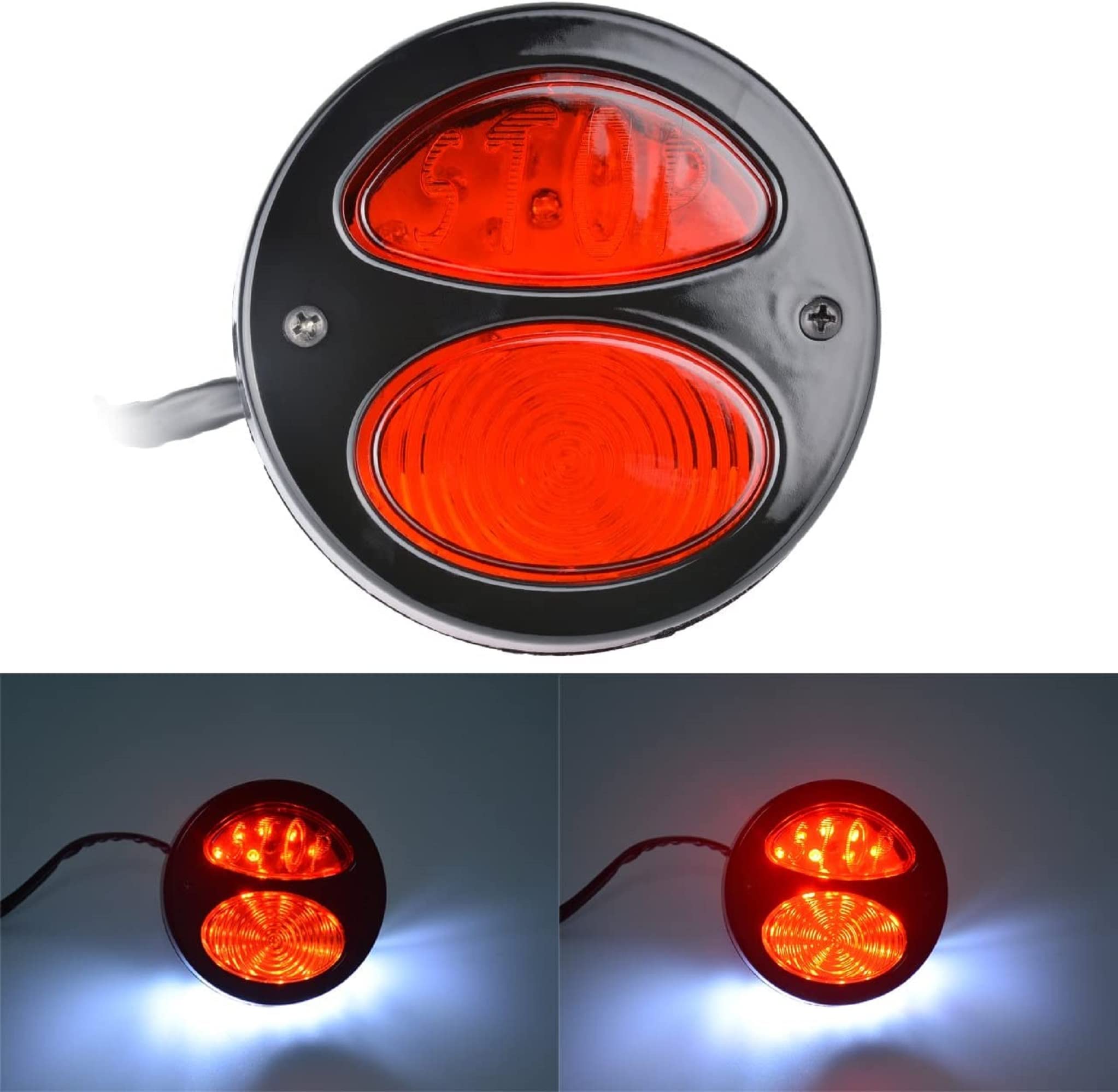 KATUR Zwarte Motorfiets Staart Licht Len Side Mount License