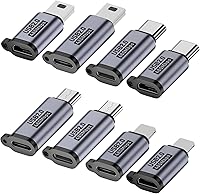 Jadebones 8-Pack USB C to Micro USB, Mini USB, Lightning Adapters - Fast 2A Charging & 480Mbps Data Converter