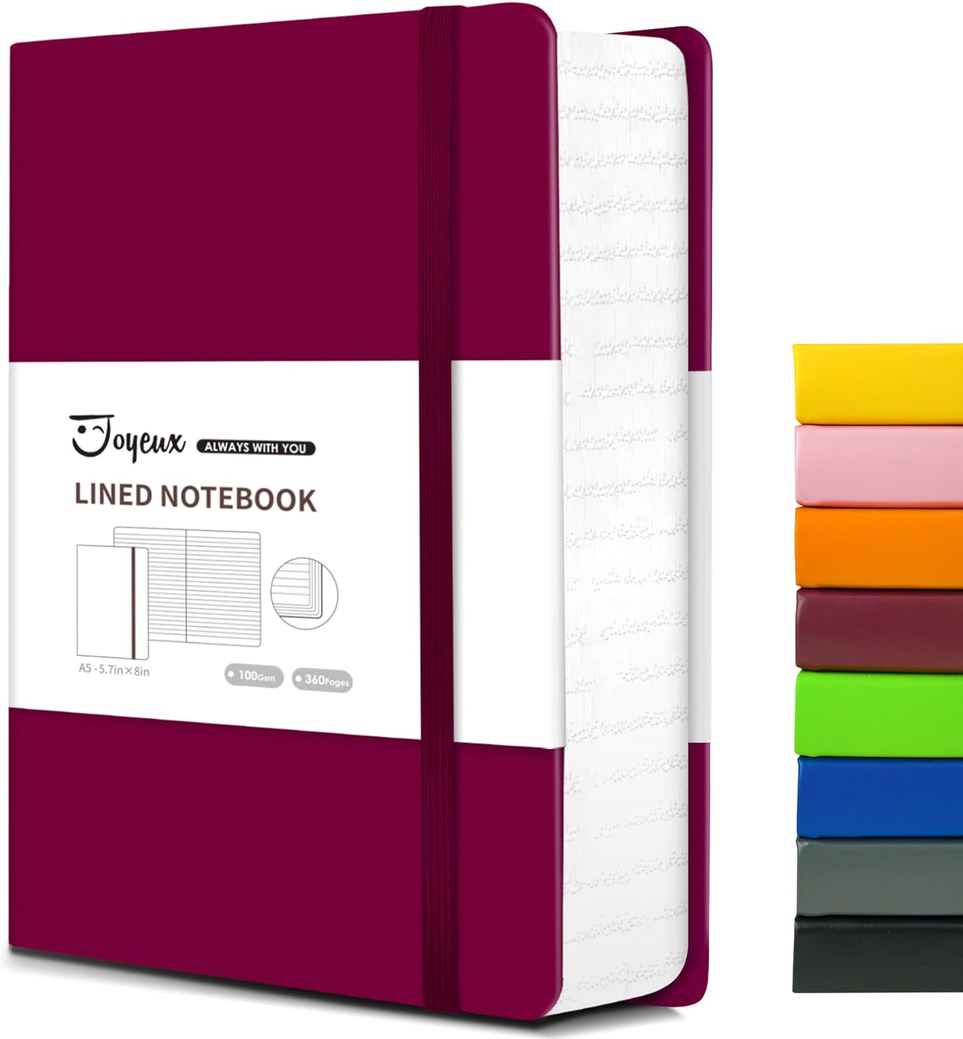JOYEUX Lined Journal Notebook, 360 Pages Journals for
