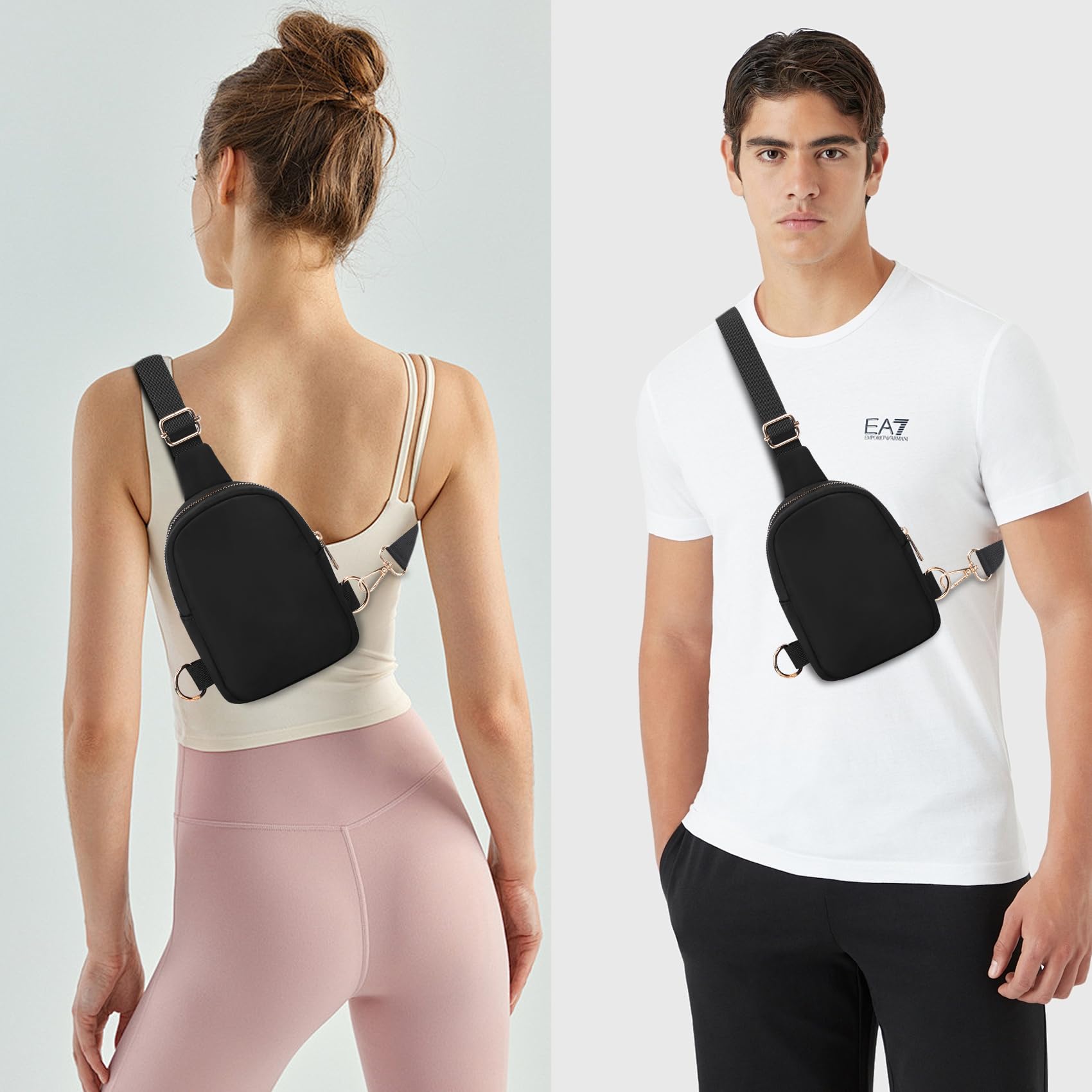 VOROLO Small Sling Bag For Men and Women?Crossbody Bags For Women with Ajustable Strap Trendy Cross body Bag Black