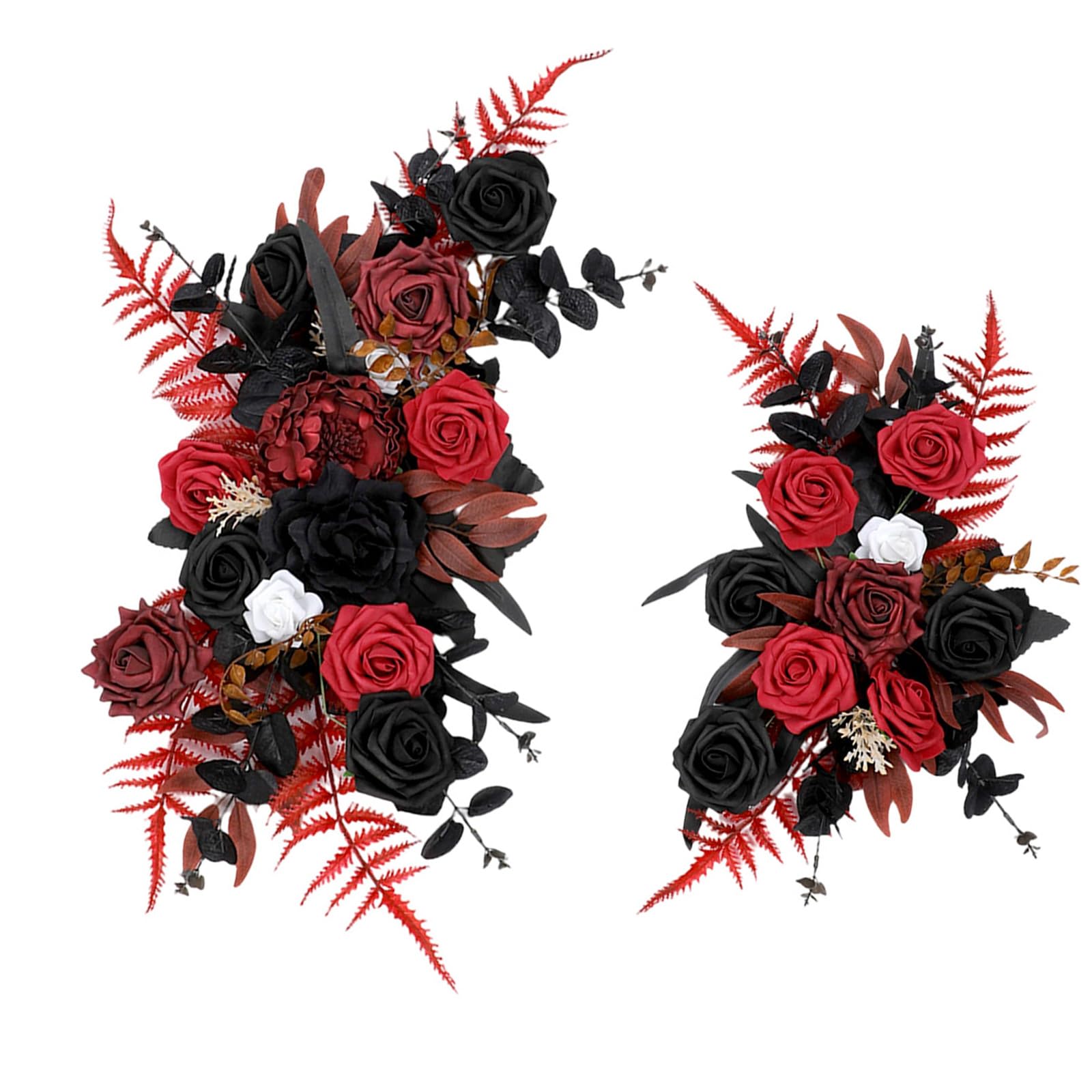 HDOYTXXM 2Pieces Artificial Flower Swag Wedding Ceremony Sign Arrangements for Wedding Reception and Backdrops Decoration Silk