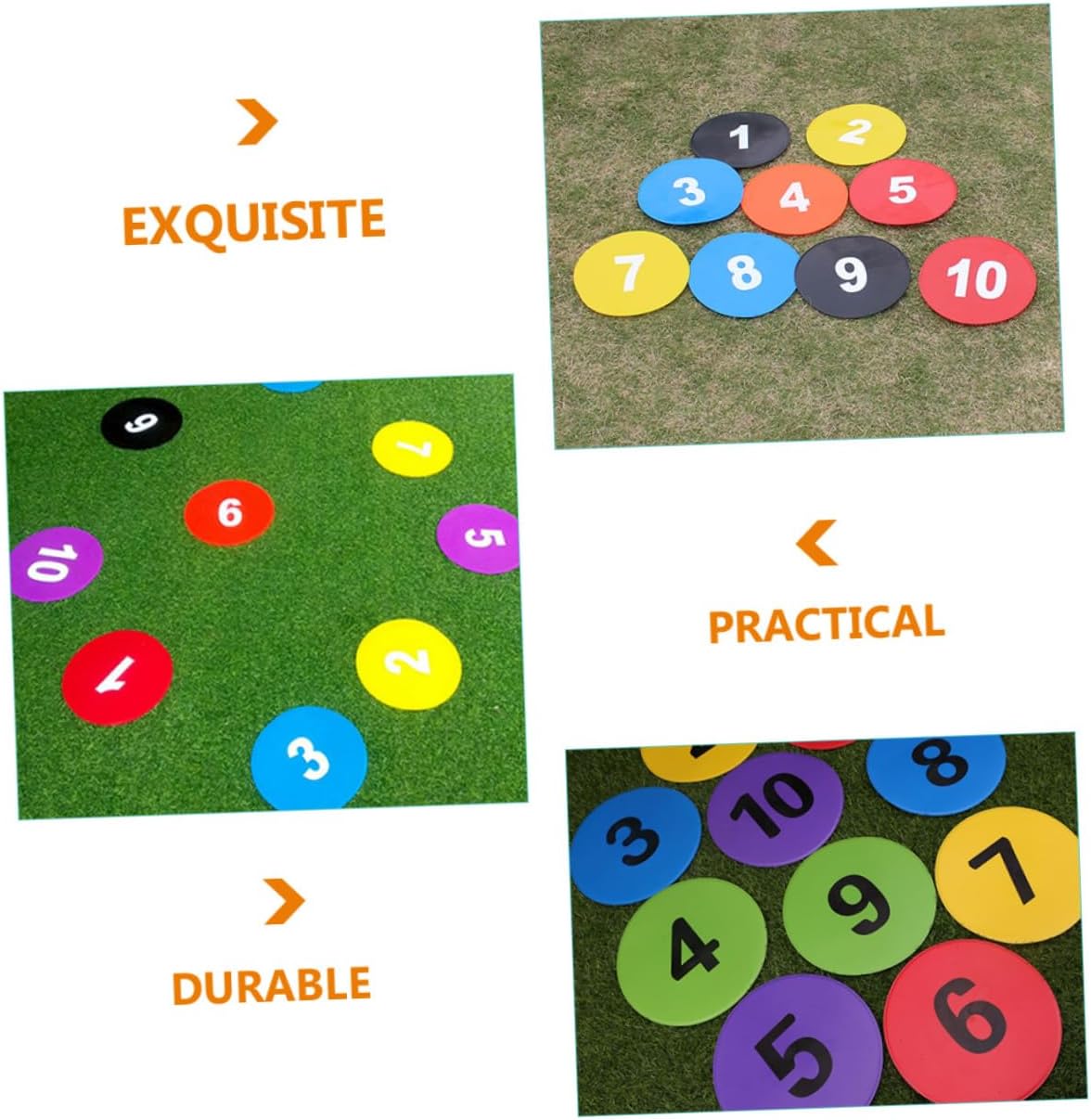 10pcs Multi-Function Soccer Training Sign Dishes Random Colors Agility Markers for Football Basketball and Hockey Drills Smooth Edges for Safe Use