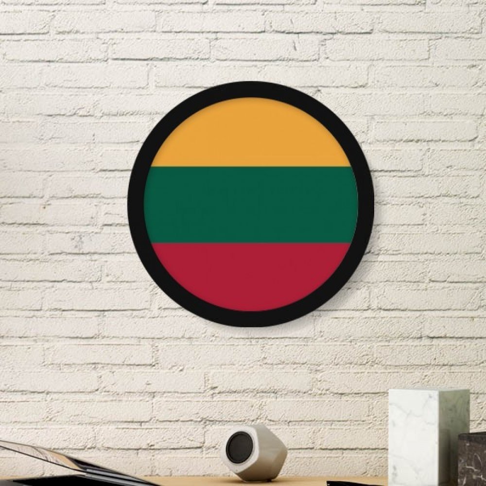Drapeau national Lituanie petit cadre photo noir et sticker art