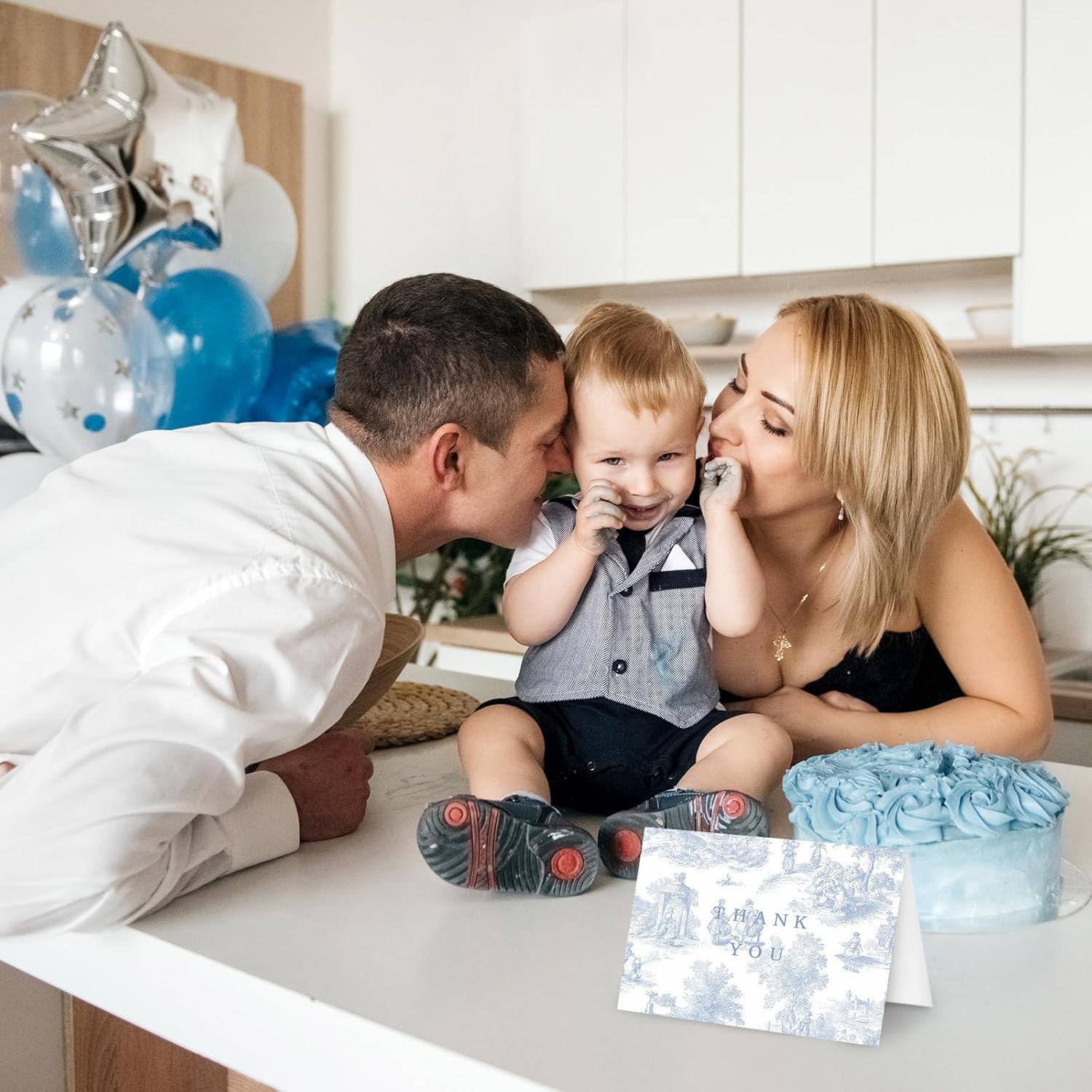 Whaline 24 Pcs Blue Chinoiserie Thank You Cards Greeting Cards with Envelopes Stickers Blue White Vintage Blank Note Card for Wedding Bridal Baby Shower Birthday Party, 4 x 6 Inch - Image 7