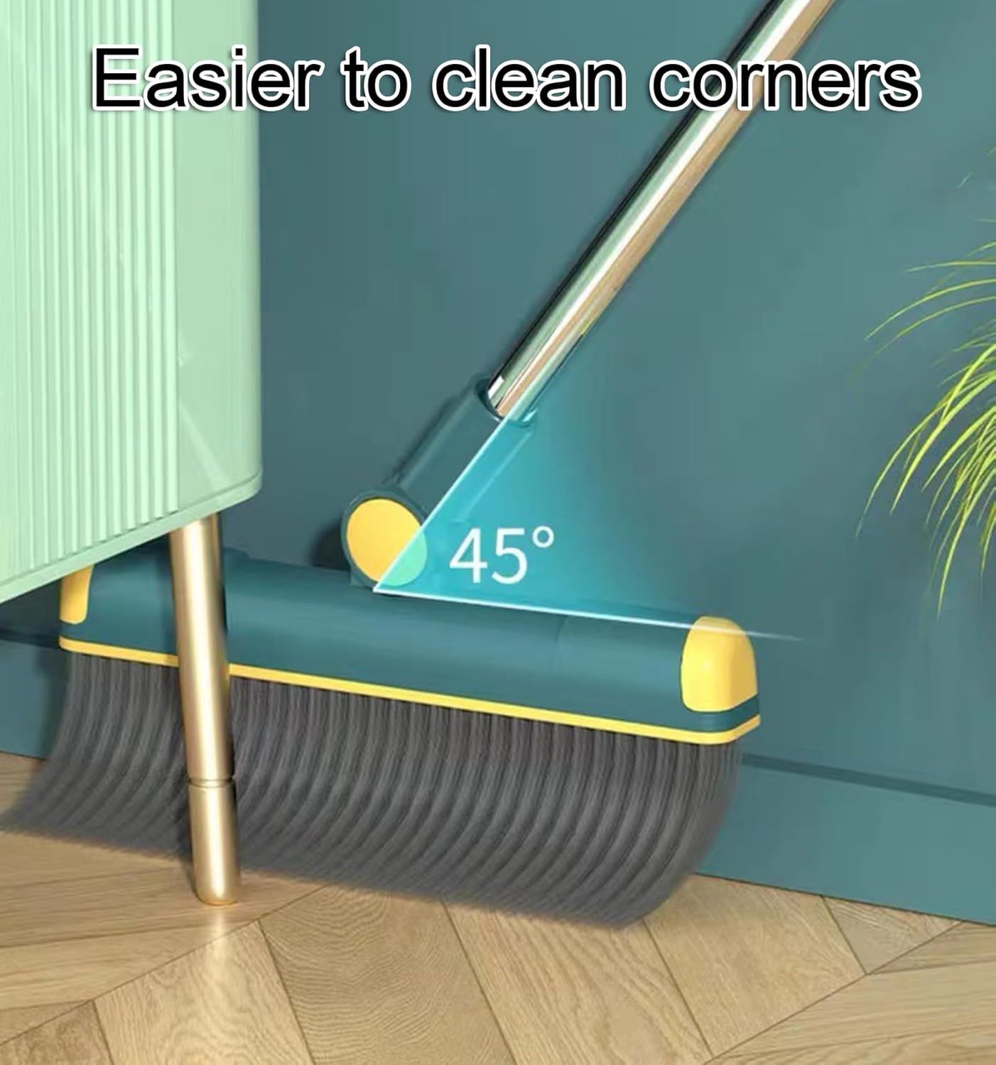 Commercial Broom and Dustpan Set,Long Handle Broom and Dustpan Set,Upright Dust Pan Combo for Home, Kitchen, Room, Office, Lobby Floor Use Without Bending,B