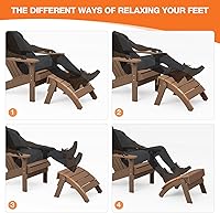Vista 7 de YEFU Adirondack - Otomana para patio, reposapiés Adirondack, reposapiés plegable Adirondack para exteriores, porche, patio trasero, jardín, fogatas