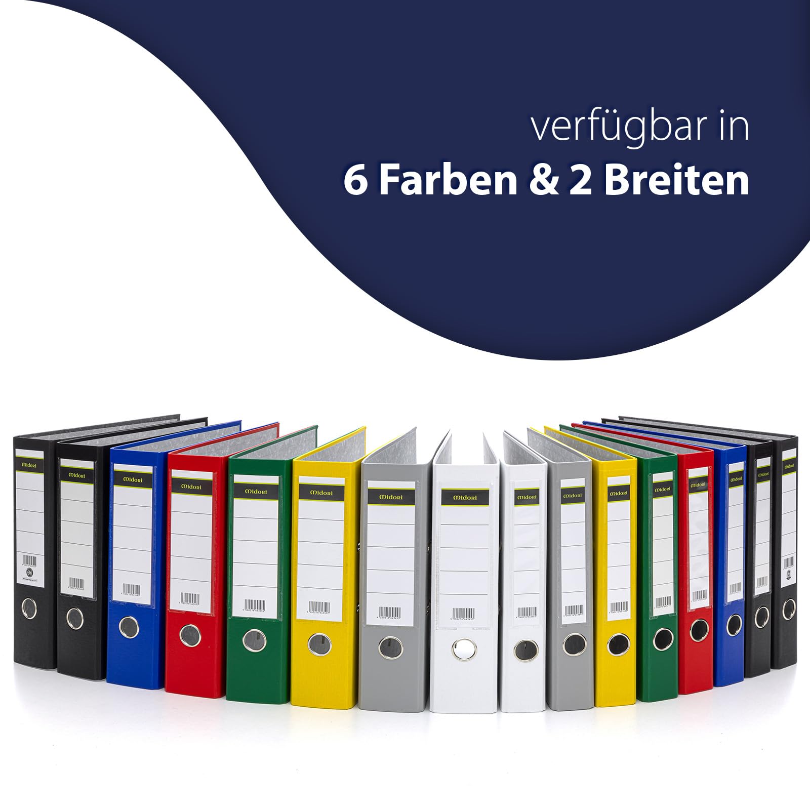 MIDORI Ordner aus 100% Recycling-Papier | 20er Pack Wolkenmarmor-Aktenordner 8 cm breit im DIN A4 Format | Blauer Engel zertifizierter Briefordner Ringordner