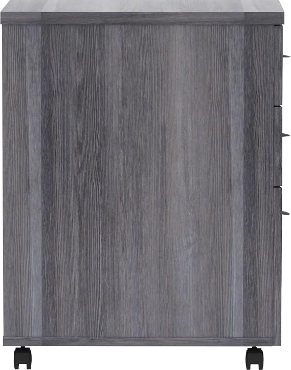 Lorell Weathered Charcoal Laminate Desking Pedestal - 3-Drawer