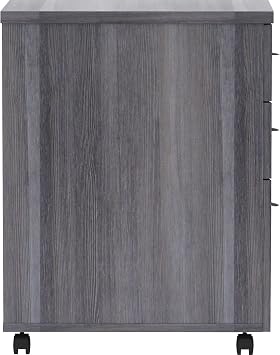 Lorell Weathered Charcoal Laminate Desking Pedestal - 3-Drawer