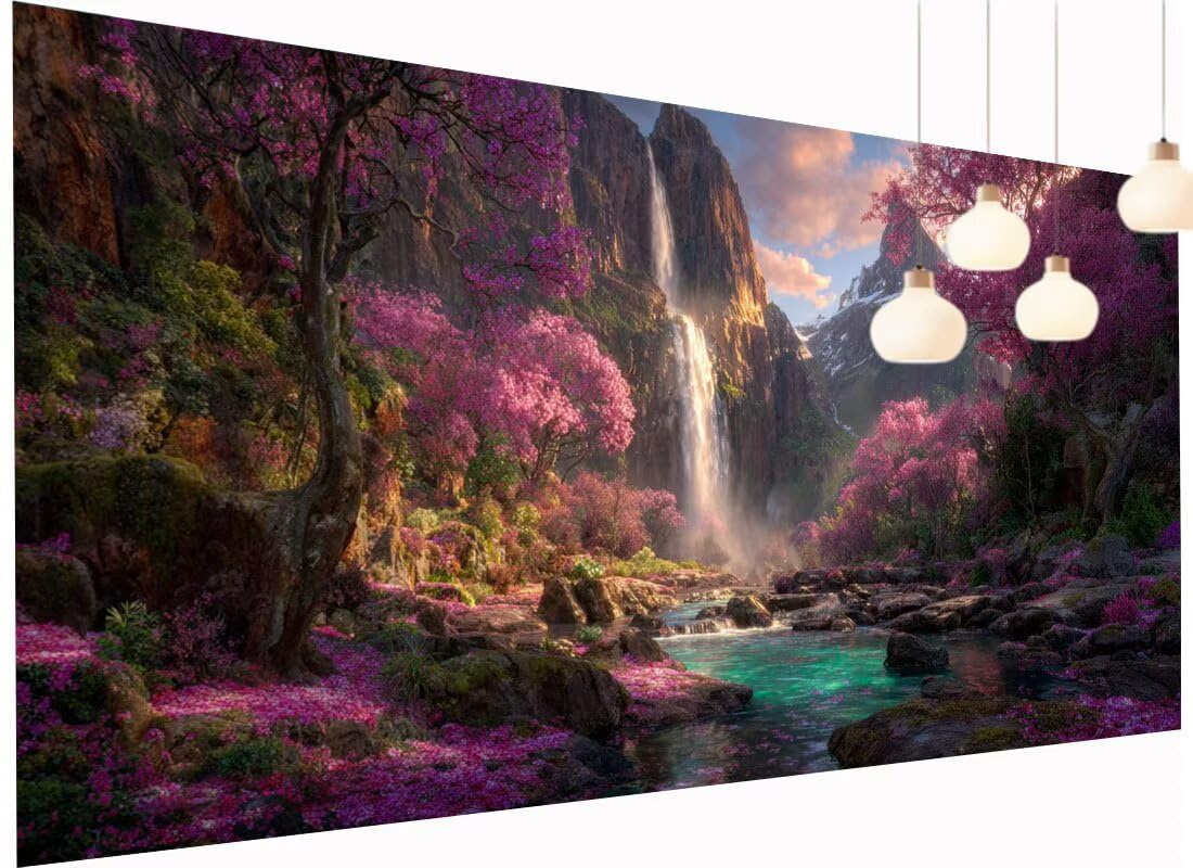 Malarstwo diamentowe XXL, 70 x 140 cm, obraz typu "zrób to sam", obraz diamentowy 5D, mozaika 5D, zestaw do majsterkowania, dla dorosłych, okrągły, pełne nawiercenie, haft, sztuka rzemieślnicza, do