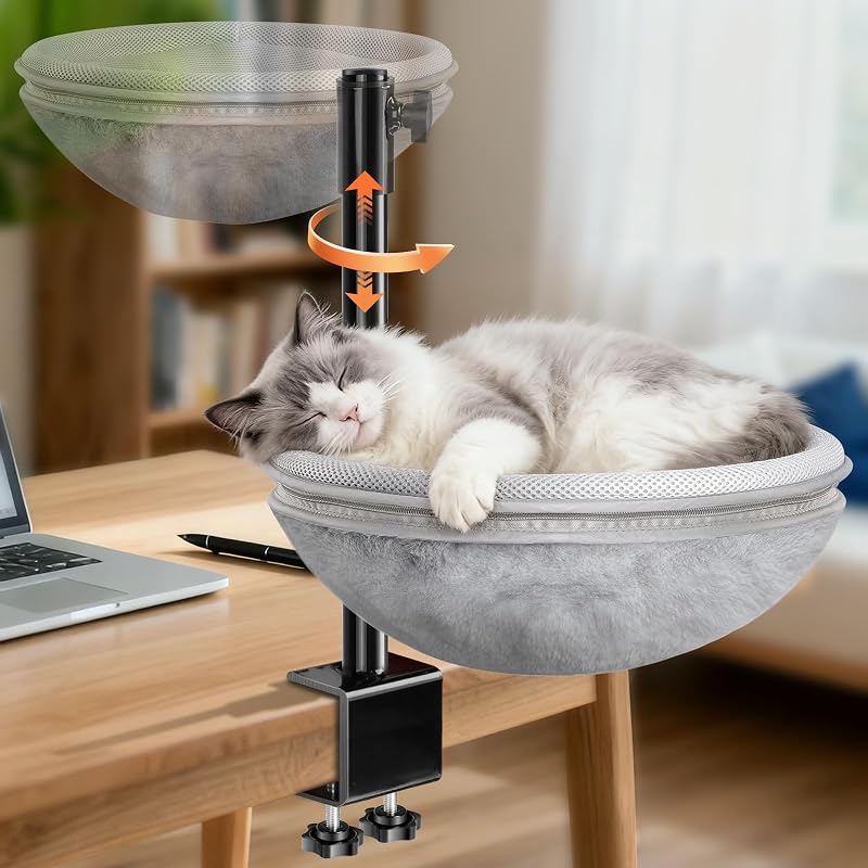Cama para Gatos para Mesa com Giro de 360° e Altura Ajustável Felixora, Extra Grande