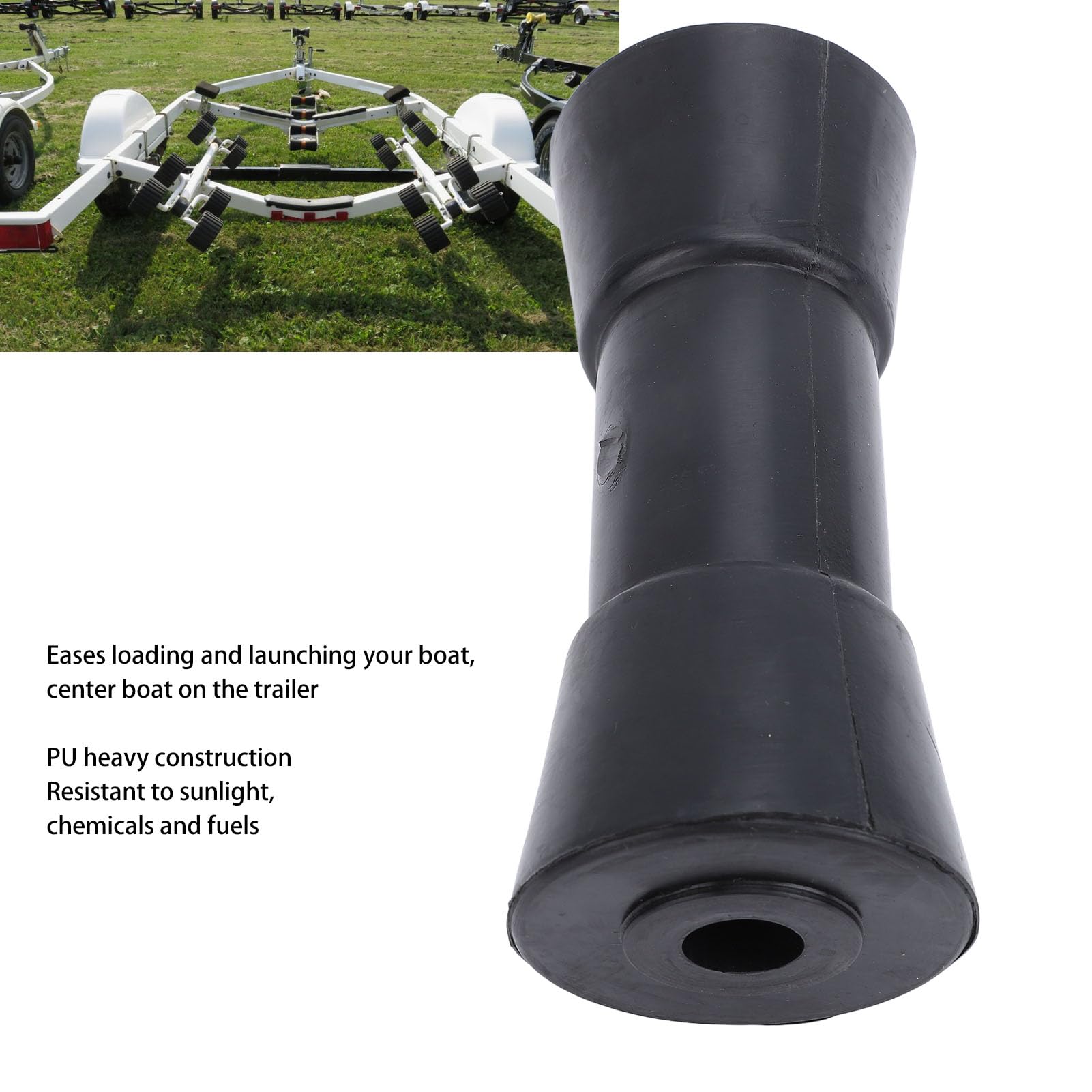 Xiuganpo Boat Trailer Roller, 6 Inch Polyurethane Boat Trailer Keel Roller Bow Bell Roller Boat Keel Rollers Shaft Keel PU Marine Keel Trailer Rollers Shaft Poly Bow Roller Boat Rollers for Speedboat