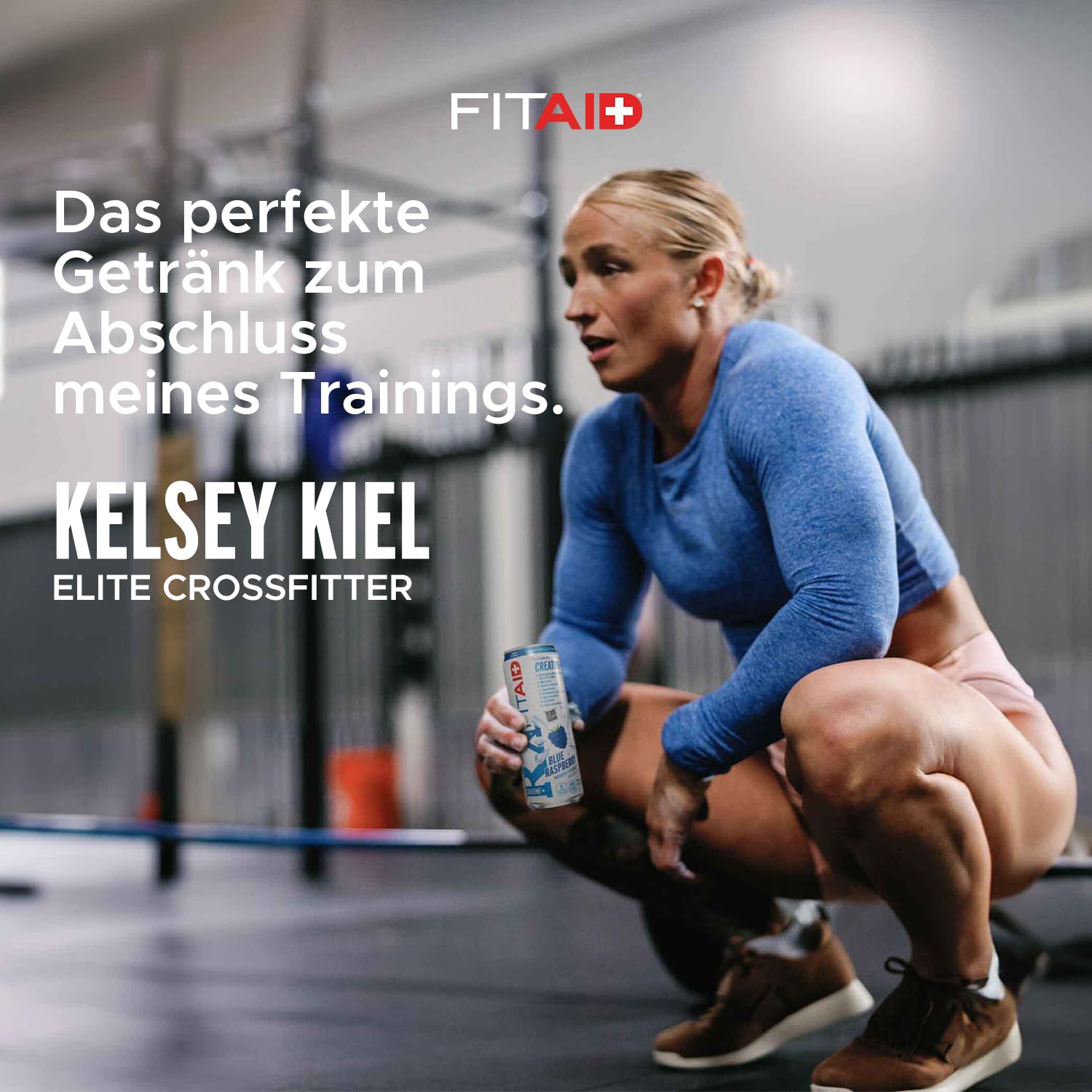 FITAID RX Blue Raspberry Zero Clean Creatin Recovery Sport Drink & Hydration Helper – Regenerationsgetränk mit Kreatin Monohydrat BCAA Elektrolyte ohne Zucker Kurkuma Vitamine Quercetin CoQ10 24x355ml