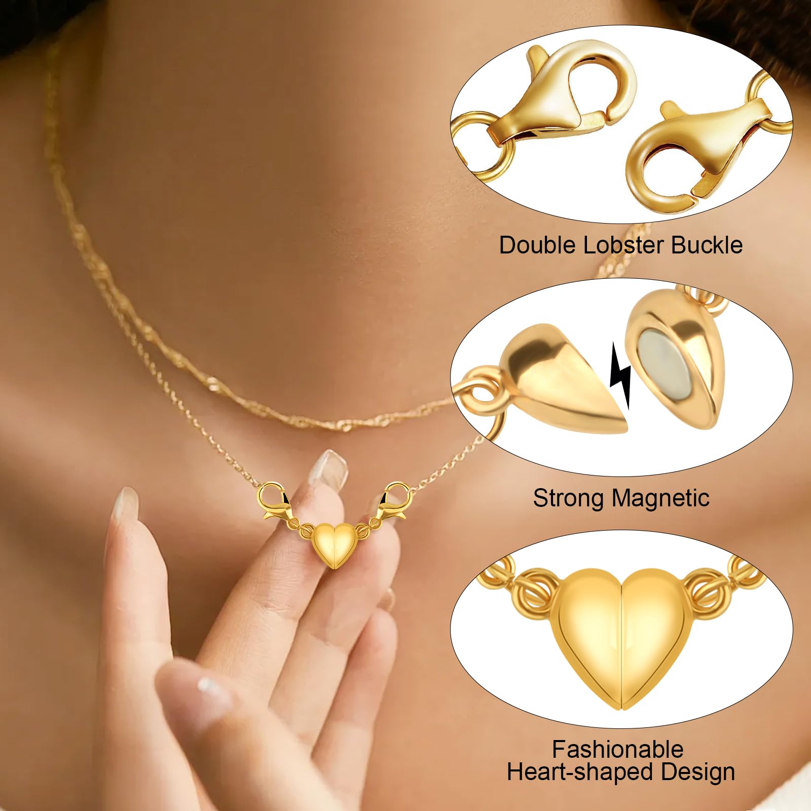 Magnetverschlüsse Für Schmuck – Edelstahl, 18K Vergoldet, Ca. 36,9 Mm, Für Ketten & Armbänder