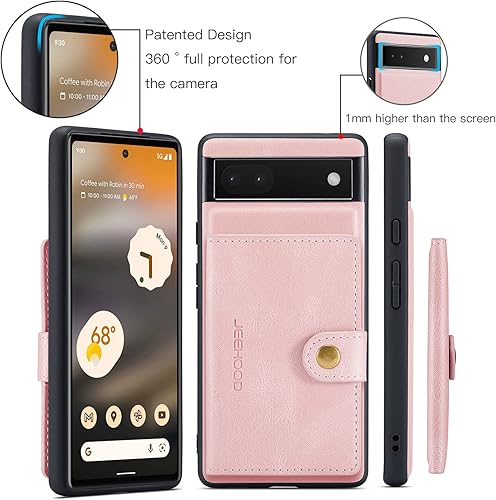 Miniatura 6 de Funda para Google Pixel 7A, cartera magnética desmontable con ranura para efectivo, soporte de carga inalámbrica, función atril compatible con