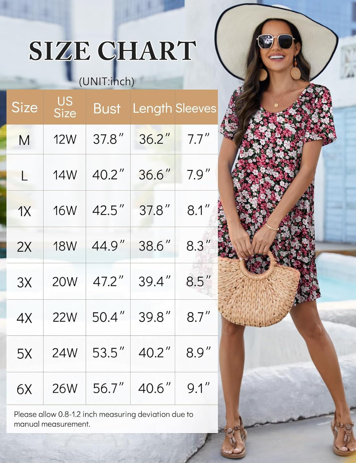 JollieLovin Plus Size Summer T-Shirt Casual Dresses for Curvy Women Flowy Swing - Image 7