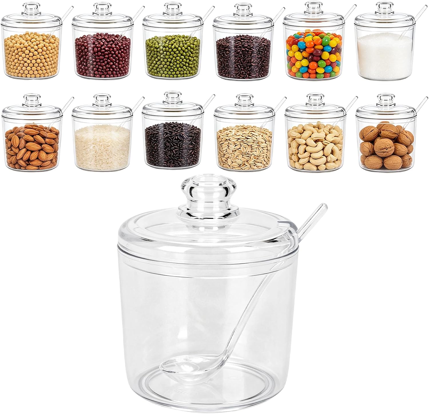 Clear Acrylic Sugar Bowl, 10.8 oz, 12 Pcs
