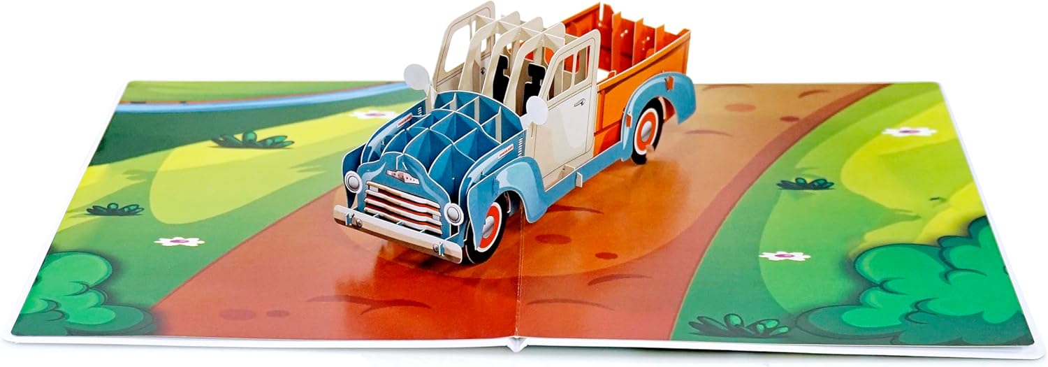CUTPOPUP Birthday Card for Men, Fathers Day Card Pop Up, Birthday 3D Greeting Card, Father's Day Card for Dad, Father in Law, Grandpa, Husband, Men, Son (Classic Car) - Image 2