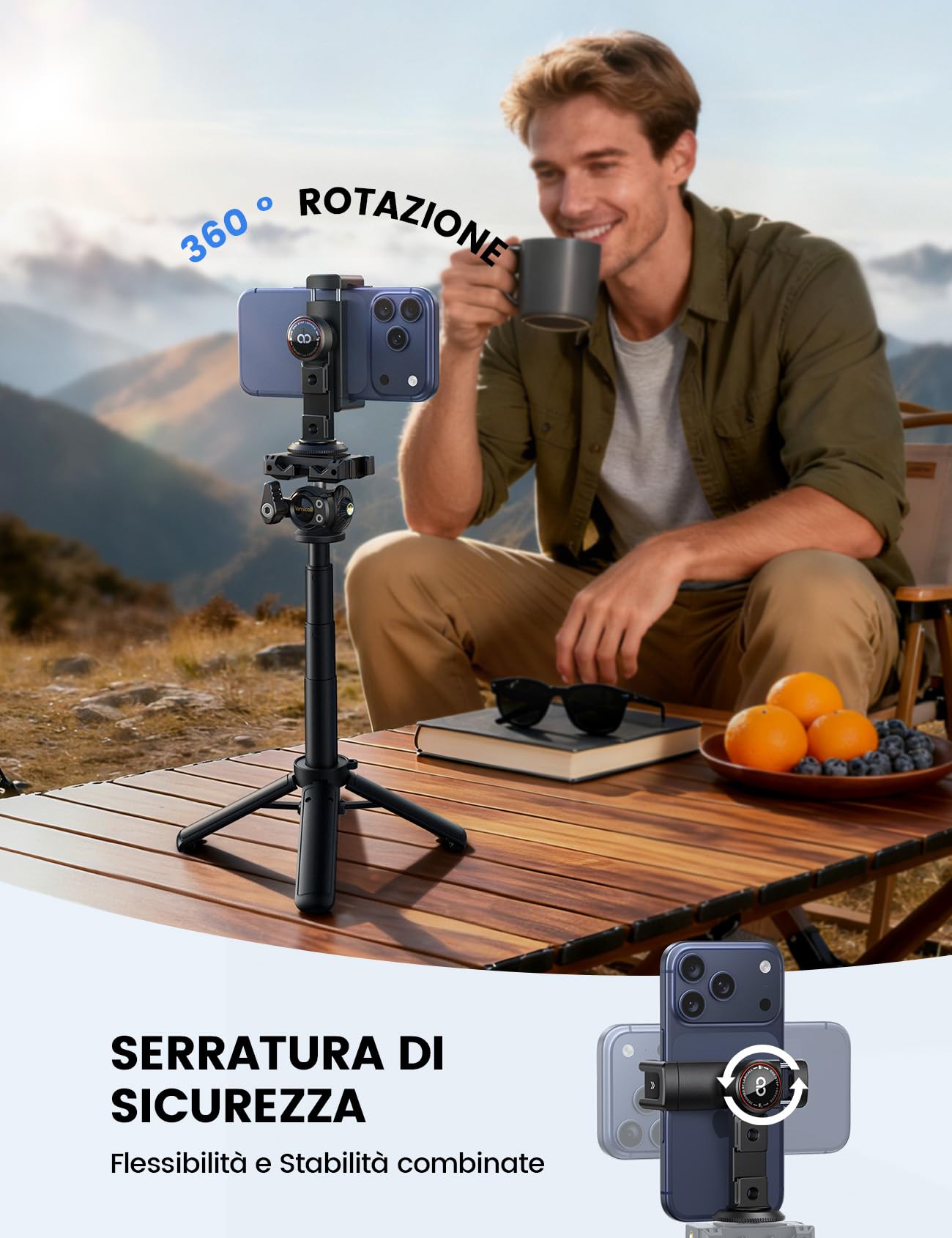 Lamicall 3-IN-1 Adattatore Cellulare per Treppiedi - [TOP Alluminio]