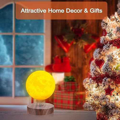 Miniatura 5 de Lámpara de luna flotante, levitación magnética giratoria impresión 3D luz de luna lámparas de levitación globo con 3 modos de colores luces LED de