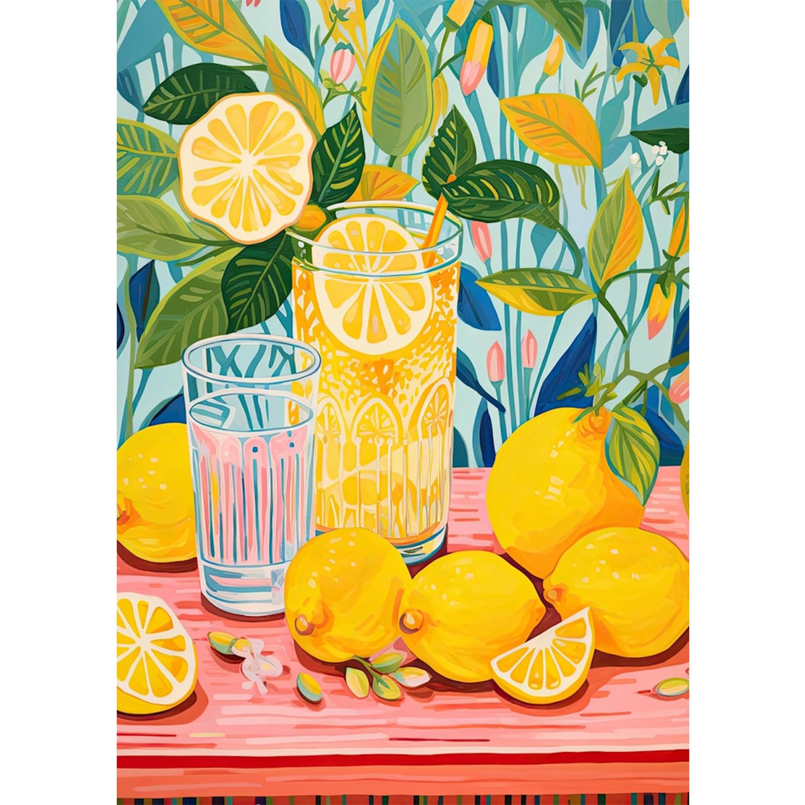 NAIMOER Lemon Diamond Painting Kits for Adults Beginners, Full Drill 5D Diamond Art Kits Summer Fruit, DIY Diamond Dots Pictures for Gifts Home Wall Decor 30x40cm