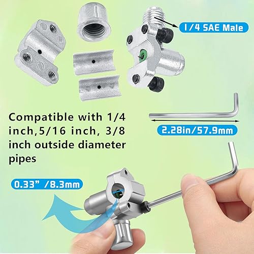 Miniatura 8 de AC R134A R1234YF Kit de manguera de recarga de refrigerante, AC R134a 1234yf Juego de calibre con válvulas de perforación de bala, R134a R1234yf