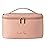 KITENROM Makeup Bag Portable Travel Cosmetic Bag with Brush HolderWaterproof Make Up Bag For Women with Handle Root Pink