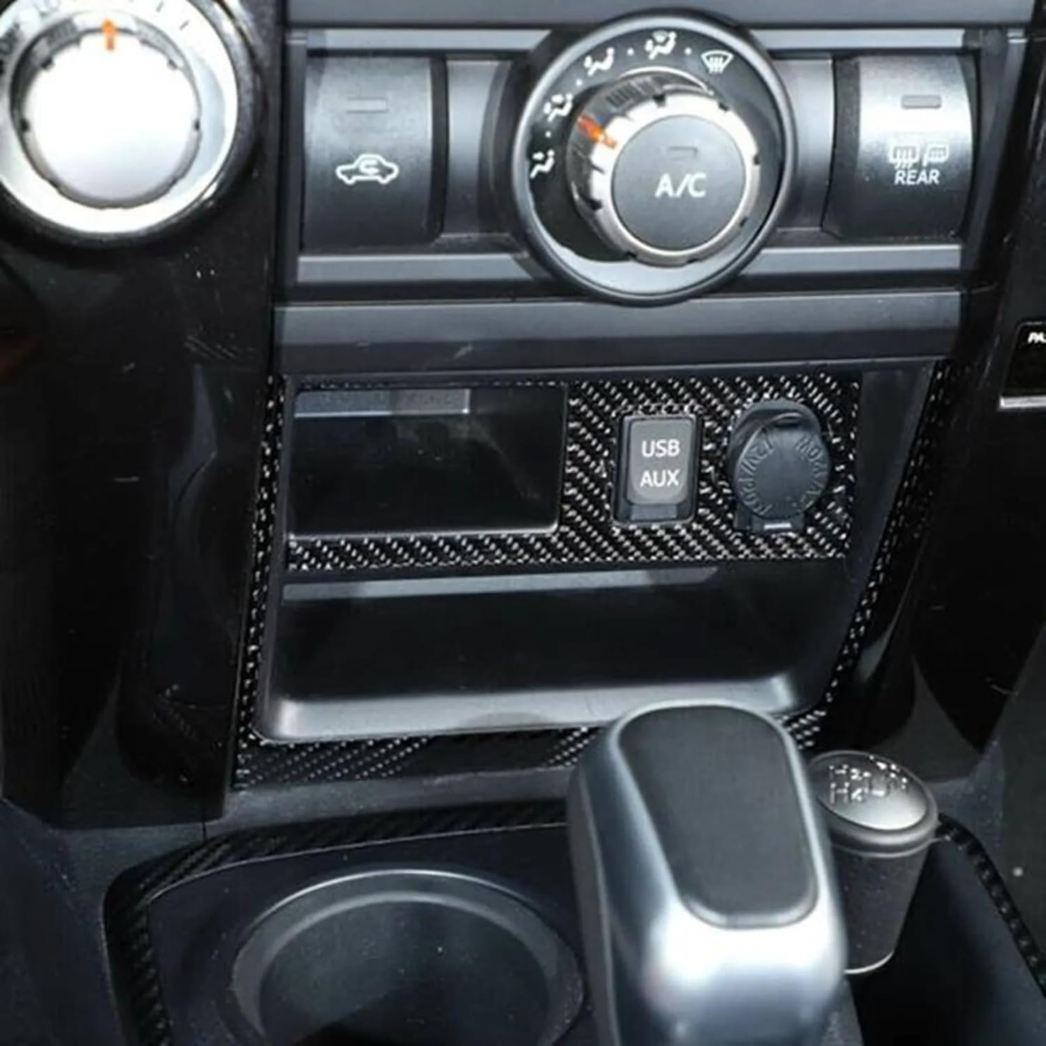 Car Cigarette-Lighter Panel Trim Carbon Fiber Interior Parts Accessories for Toyota 4Runner