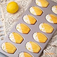 Vista 3 de CHEFMADE Molde Madeleine, molde para pastel, 12 cavidades, antiadherente, ovalado, concha Madeline, juego de utensilios para hornear para el horno