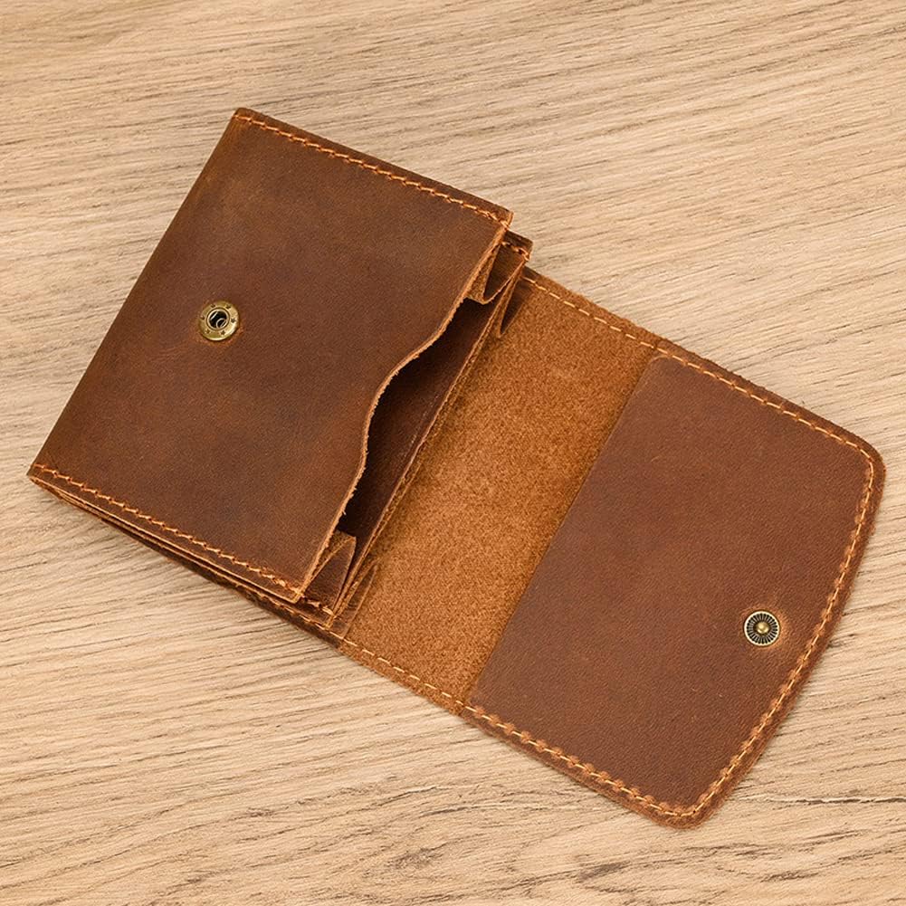 1 Pcs Leather Snap Coin Purse Wallet With Card Slots, Snap Coin Organizer, Change Holder,Card Case, Leather Zipper Storage Bag for Men & Women - Image 7
