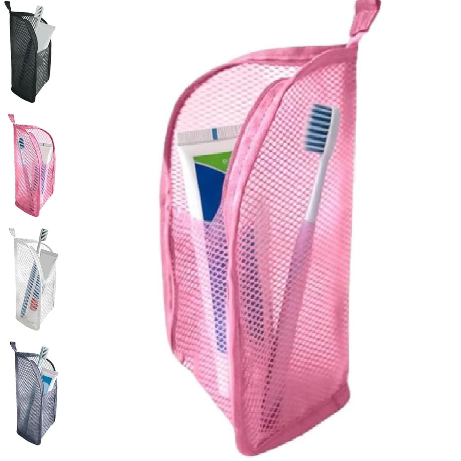 Neceser de pie portátil de malla EVA, organizador de cosméticos independiente, impermeable, plegable, transparente, para viajes, almacenamiento de cepillos de dientes de baño