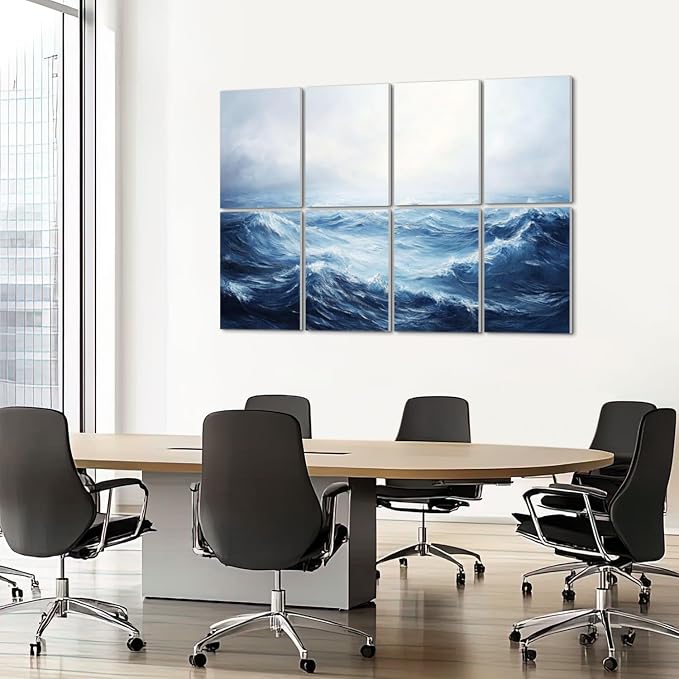 8 Pack Paneles Acústicos Decorativos con Diseño Marino para Tratamiento de Sonido y Decoración, 48"x32" miniatura 7