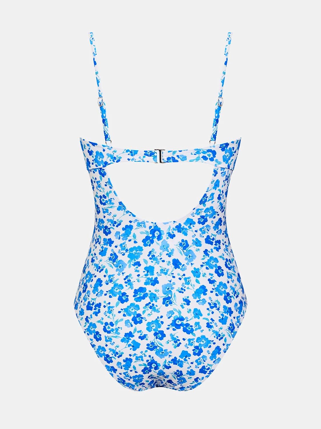 CUPSHE Women's V Neck One Piece Underwire Ruffled Swimsuit | Cutout,Soft Removable Cups,Adjustable Spaghetti Straps,Back Hook,Flattering Bathing Suit For Vacation And Beach