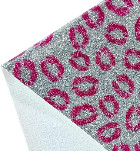 JINR - Hojas de piel sintética con estampado de arco iris con purpurina y estrellas, 12 x 53 pulgadas, rollo de tela de poliuretano iridiscente