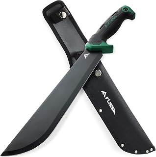 FLISSA 11'' Machete with Ergonomic Air Tech Handle, Sharp 3Cr13 Stainless Steel Blade & Lightweight Sheath for Bushcraft, Hunting, Gardening